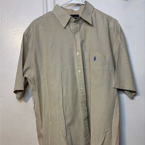 Ralph Lauren Beige and Blue Plaid Shirt